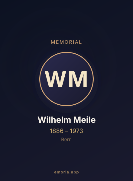 Memorial portrait of Wilhelm Meile