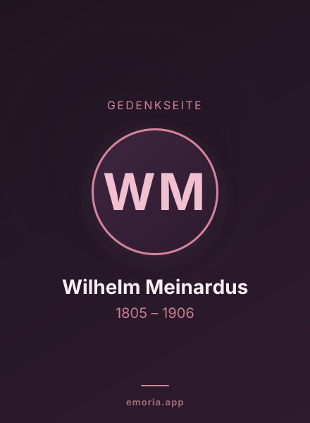 Gedenkportrait von Wilhelm Meinardus