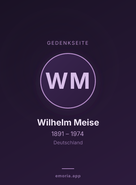 Gedenkportrait von Wilhelm Meise