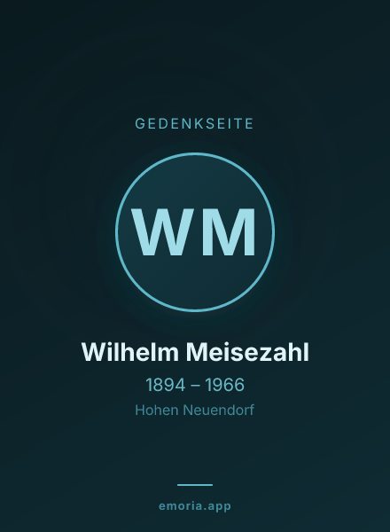 Gedenkportrait von Wilhelm Meisezahl
