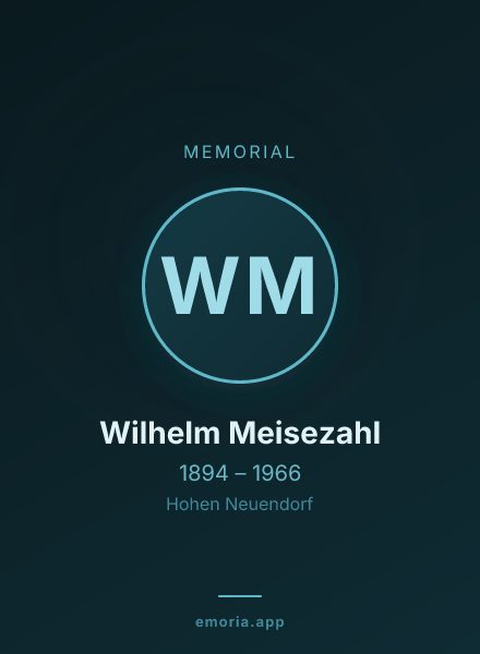 Memorial portrait of Wilhelm Meisezahl