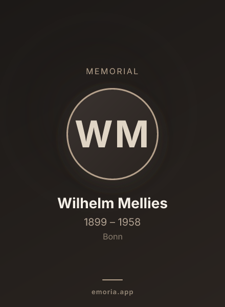 Memorial portrait of Wilhelm Mellies