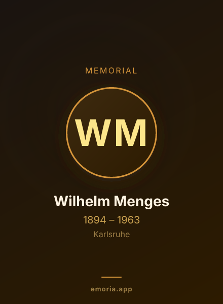 Memorial portrait of Wilhelm Menges
