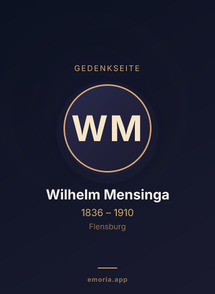 Gedenkportrait von Wilhelm Mensinga