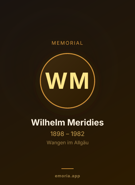 Memorial portrait of Wilhelm Meridies