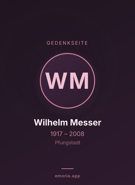 Gedenkportrait von Wilhelm Messer