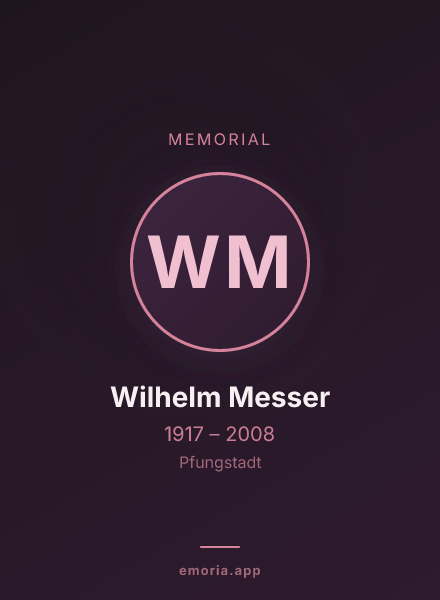 Memorial portrait of Wilhelm Messer