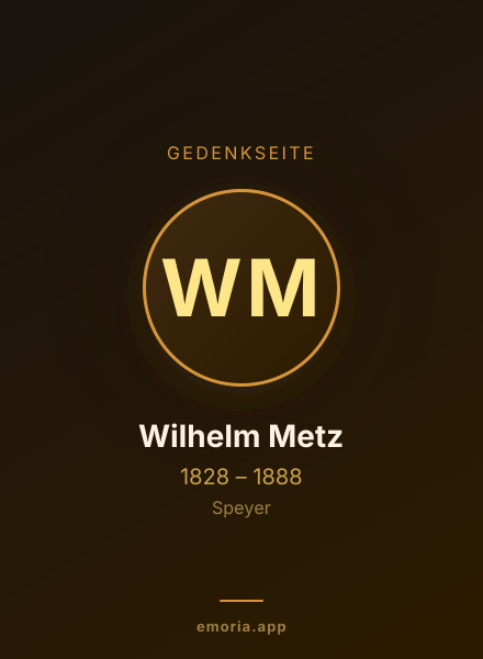 Gedenkportrait von Wilhelm Metz