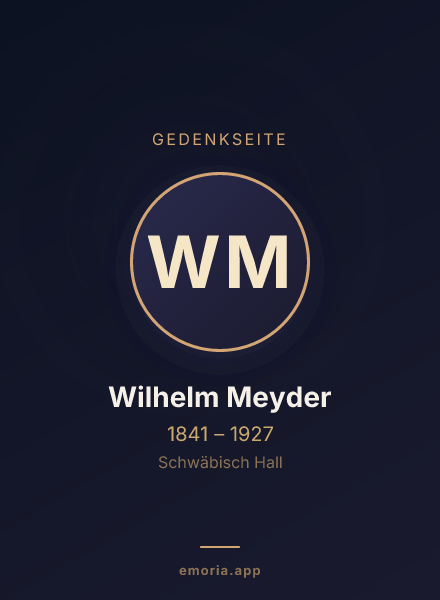 Gedenkportrait von Wilhelm Meyder