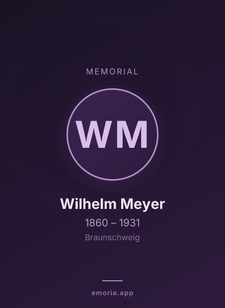 Memorial portrait of Wilhelm Meyer