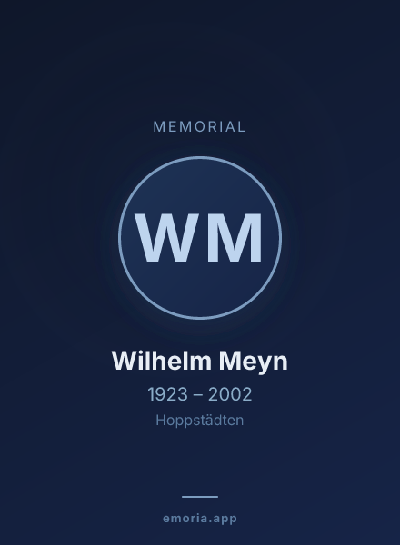 Memorial portrait of Wilhelm Meyn