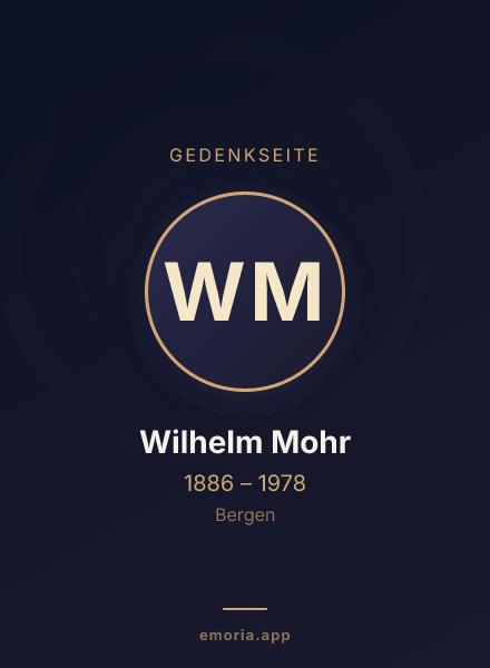 Gedenkportrait von Wilhelm Mohr