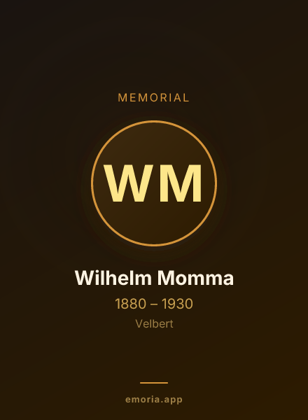 Memorial portrait of Wilhelm Momma