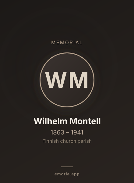 Memorial portrait of Wilhelm Montell