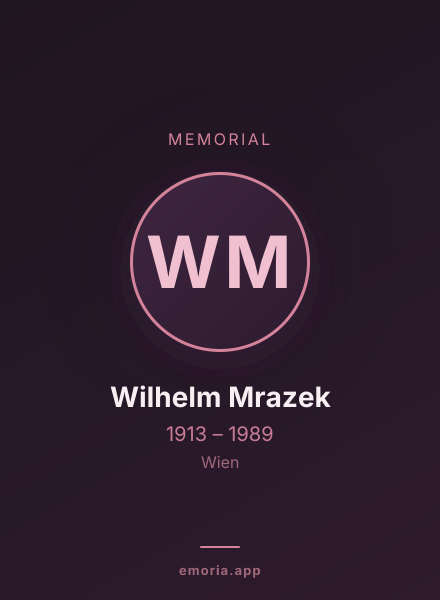 Memorial portrait of Wilhelm Mrazek