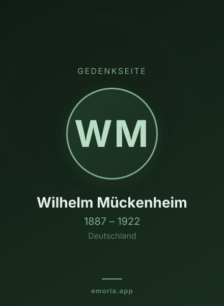 Gedenkportrait von Wilhelm Mückenheim
