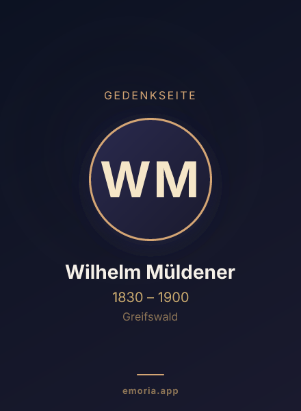 Gedenkportrait von Wilhelm Müldener