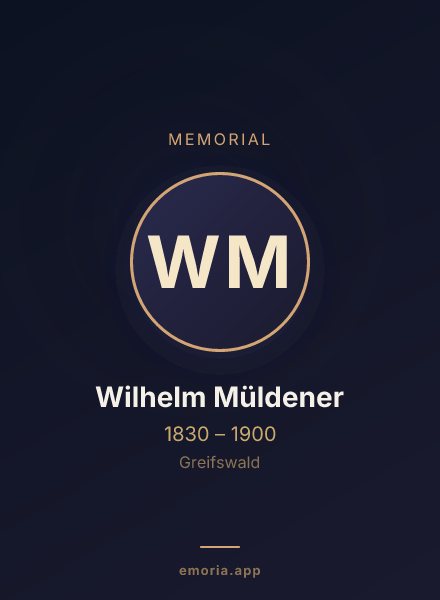 Memorial portrait of Wilhelm Müldener