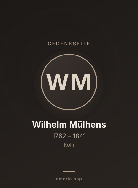 Gedenkportrait von Wilhelm Mülhens