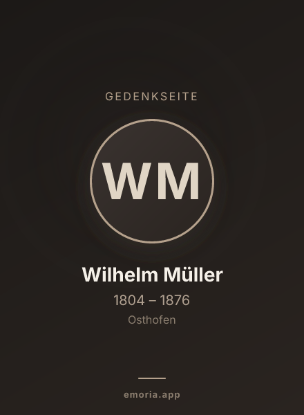 Gedenkportrait von Wilhelm Müller
