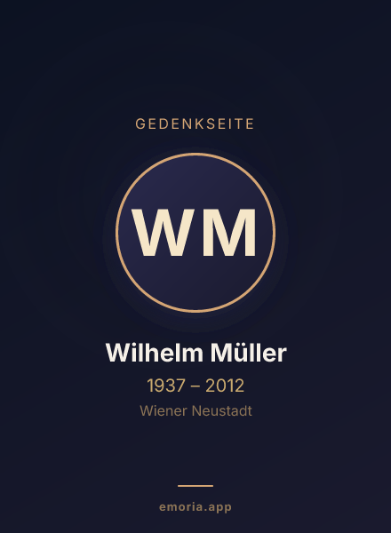 Gedenkportrait von Wilhelm Müller