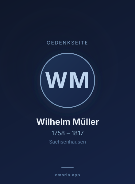 Gedenkportrait von Wilhelm Müller