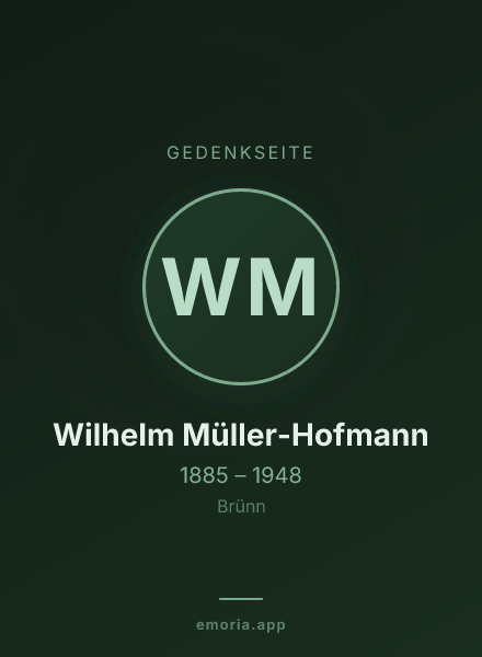 Gedenkportrait von Wilhelm Müller-Hofmann