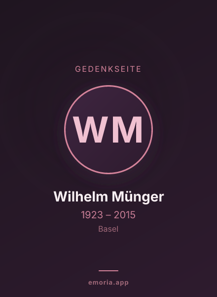 Gedenkportrait von Wilhelm Münger