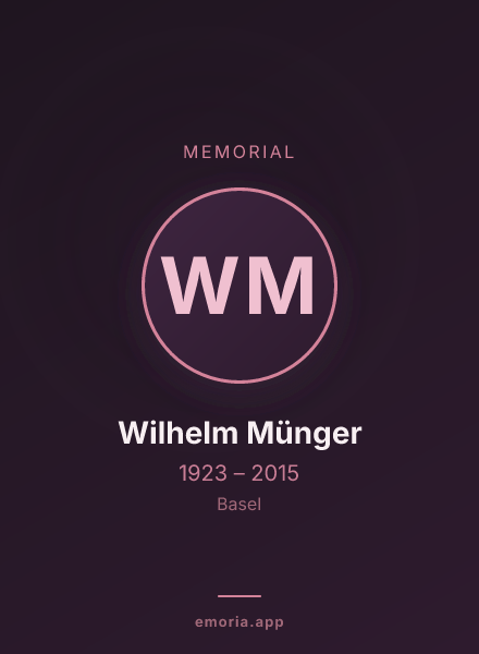Memorial portrait of Wilhelm Münger
