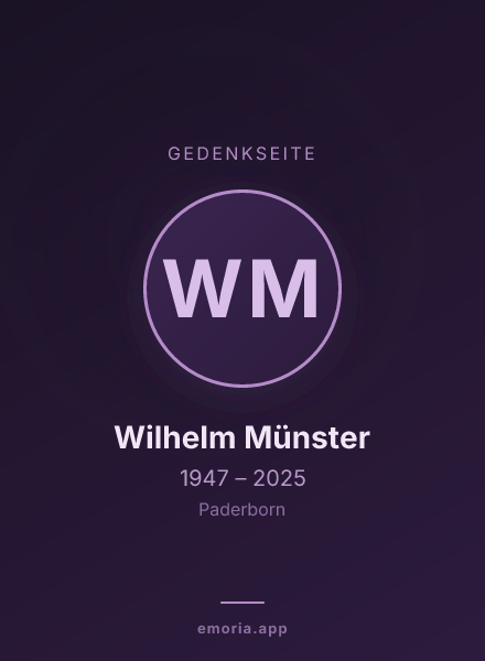 Gedenkportrait von Wilhelm Münster