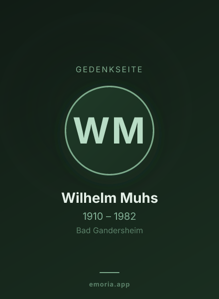 Gedenkportrait von Wilhelm Muhs