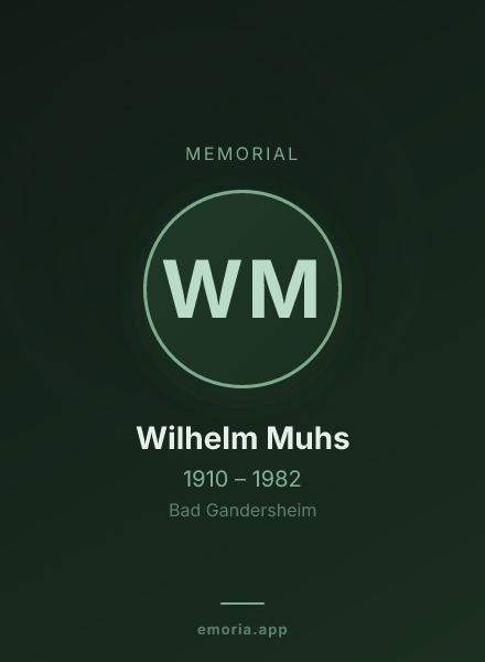 Memorial portrait of Wilhelm Muhs