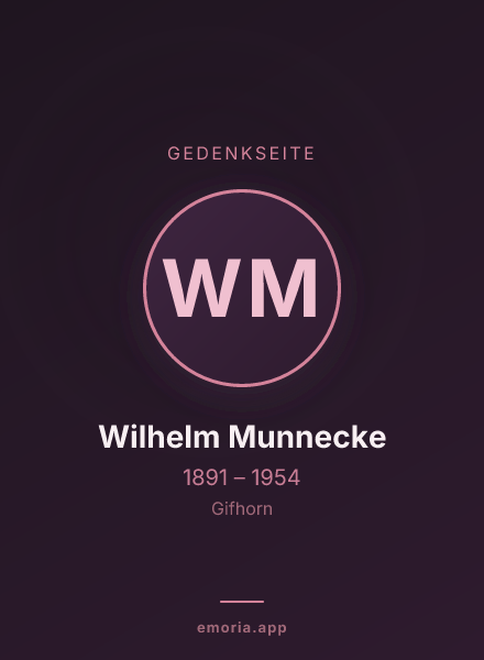 Gedenkportrait von Wilhelm Munnecke
