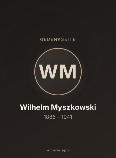 Gedenkportrait von Wilhelm Myszkowski