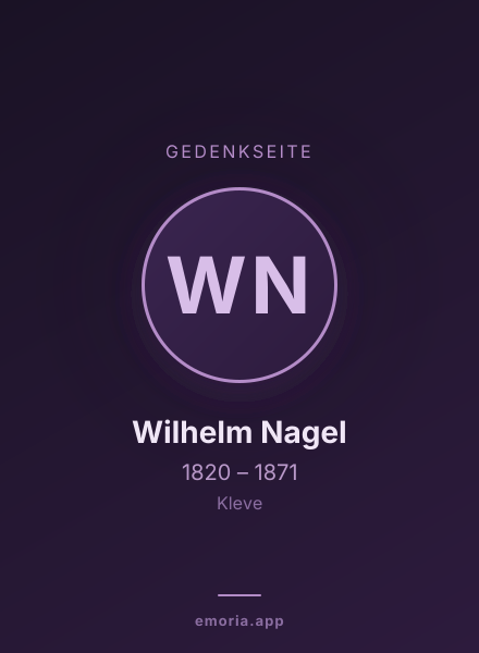 Gedenkportrait von Wilhelm Nagel