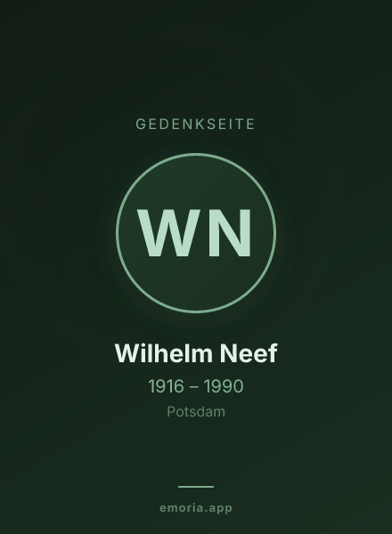 Gedenkportrait von Wilhelm Neef