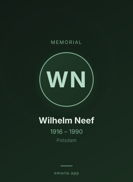 Memorial portrait of Wilhelm Neef