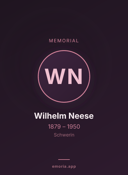 Memorial portrait of Wilhelm Neese