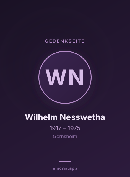 Gedenkportrait von Wilhelm Nesswetha