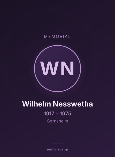 Memorial portrait of Wilhelm Nesswetha
