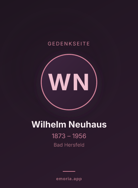 Gedenkportrait von Wilhelm Neuhaus