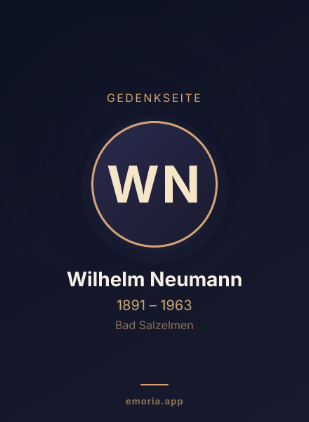 Gedenkportrait von Wilhelm Neumann