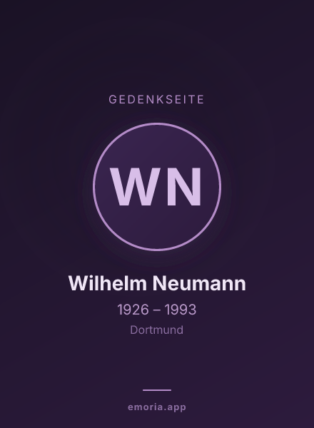 Gedenkportrait von Wilhelm Neumann