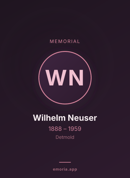 Memorial portrait of Wilhelm Neuser
