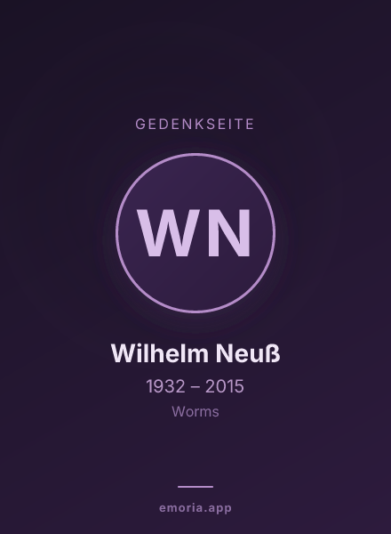 Gedenkportrait von Wilhelm Neuß