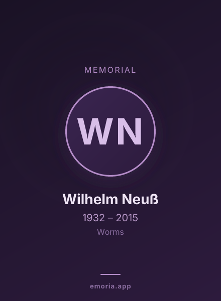 Memorial portrait of Wilhelm Neuß