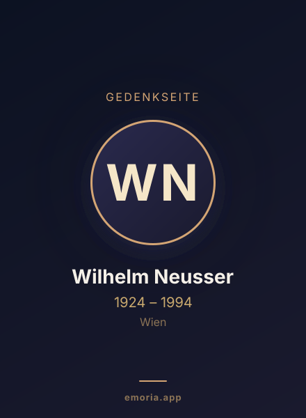 Gedenkportrait von Wilhelm Neusser