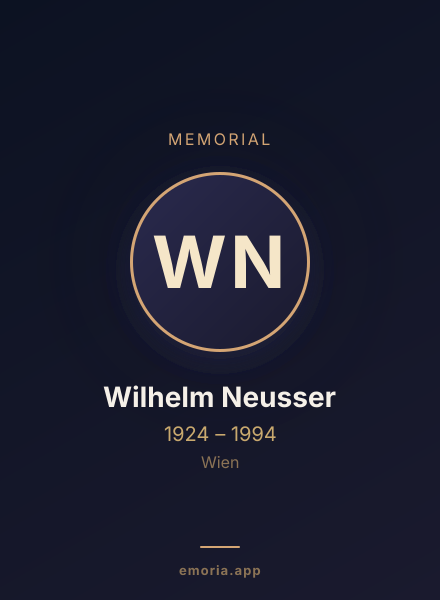 Memorial portrait of Wilhelm Neusser
