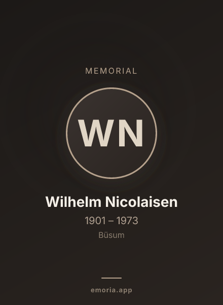 Memorial portrait of Wilhelm Nicolaisen