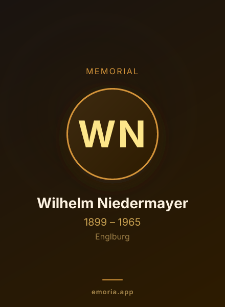 Memorial portrait of Wilhelm Niedermayer